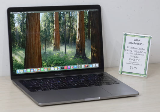 2019 MacBook Pro - 13" Retina Display, 2.4GHz i5, 16GB, 500GB SSD