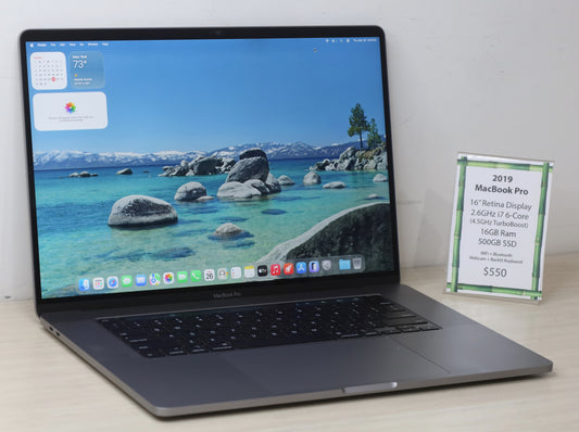 2019 MacBook Pro - 16" Retina Display, 2.6Ghz i7, 16GB, 500GB