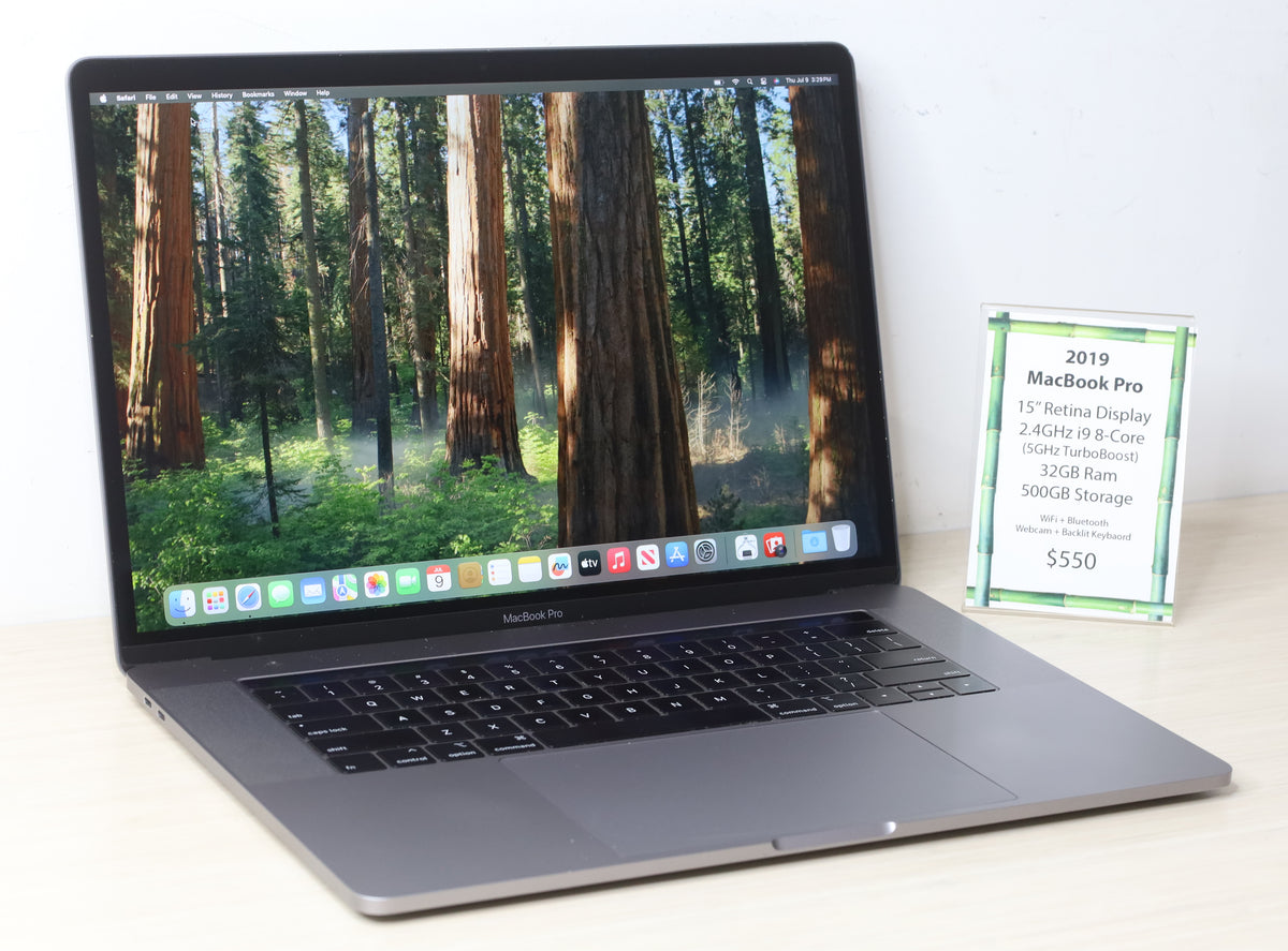 2019 MacBook Pro - 15" Retina Display, 2.4GHz i9, 32GB Ram, 500GB Storage