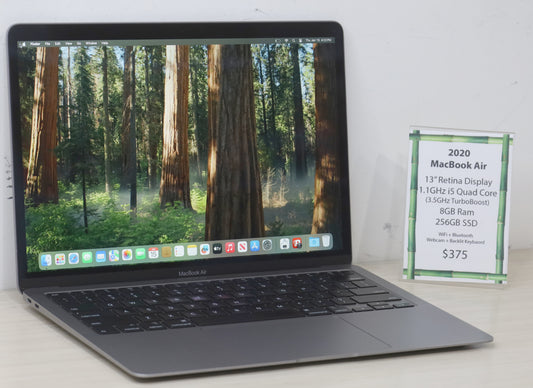 2020 MacBook Air- 13" Screen, 1.1GHz i5, 8GB Ram, 256GB SSD