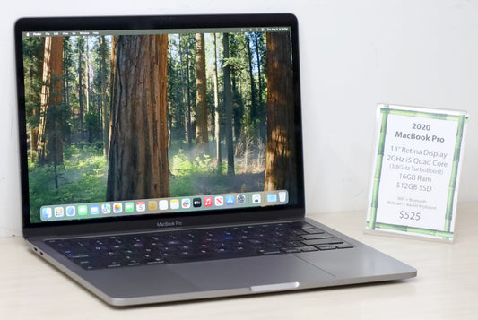2020 MacBook Pro- 13" Screen, 2GHz i5, 16GB Ram, 512GB SSD