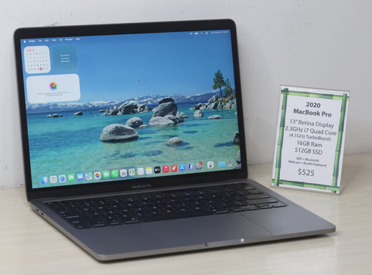 2020 MacBook Pro - 13" Retina Display, 2.3GHz i7, 16GB Ram, 512GB SSD