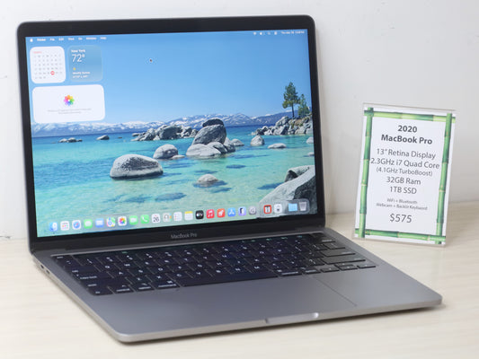 2020 MacBook Pro - 13" Retina Display, 2.3GHz i7, 32GB Ram, 1TB SSD