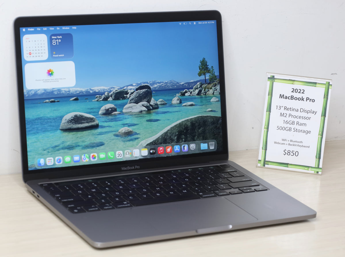2022 MacBook Pro - 13" Retina Display, M2 Processor, 16GB Ram, 500GB Storage