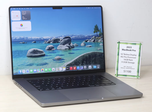 2023 MacBook Pro - 16" Retina Display, M2 Pro Processor, 16GB Ram, 512GB SSD