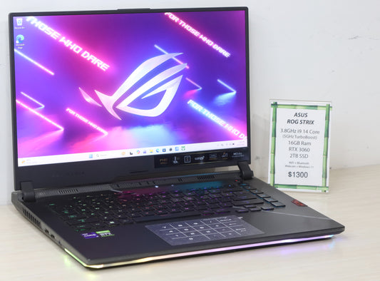 ASUS ROG Laptop- 16" Screen, RTX 3060, 3.8GHz i9, 16GB Ram, 2TB SSD