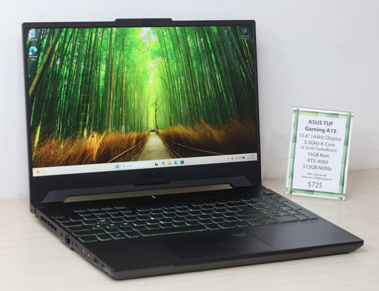 ASUS TUF Laptop - 15.6" Display, 3.3GHz CPU, RTX 4060, 16GB Ram, 512GB SSD