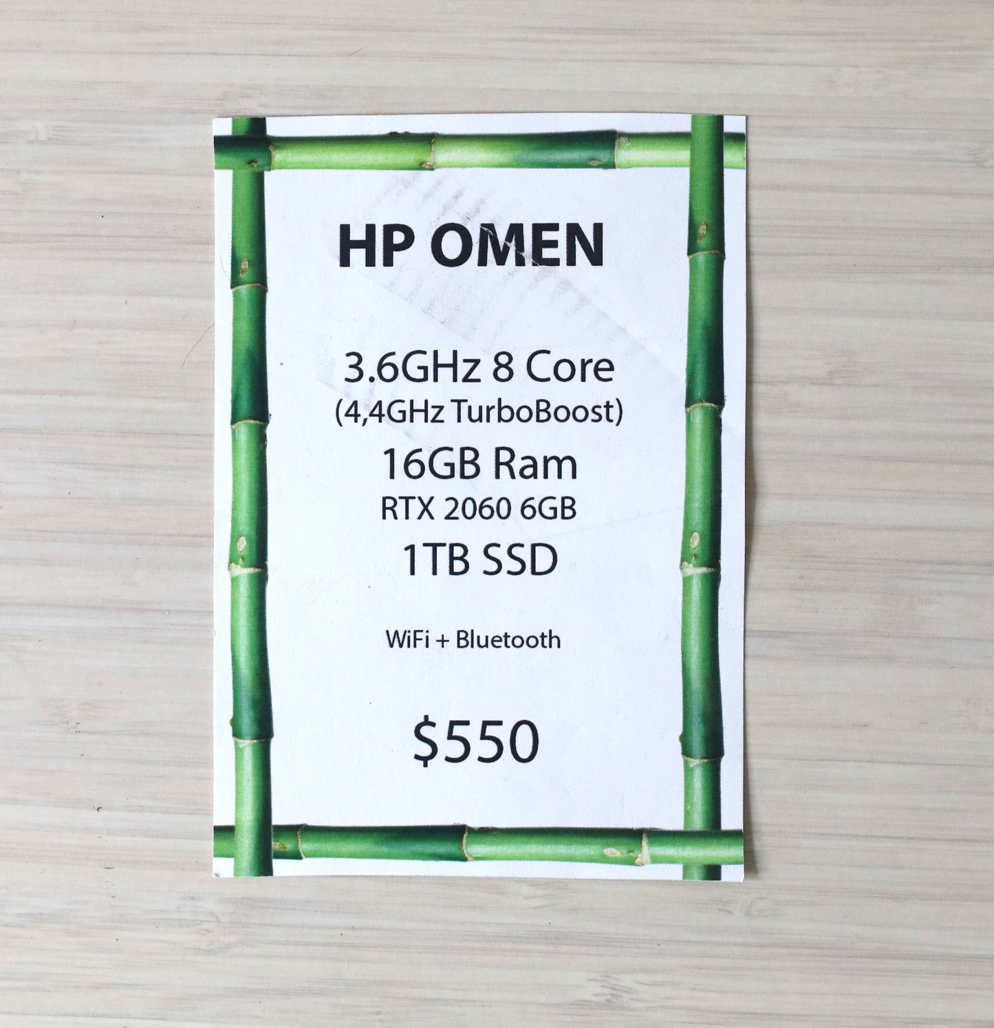 HP OMEN Desktop - 3.6GHz 8 Core CPU, RTX 2060, 16GB Ram, 1TB SSD