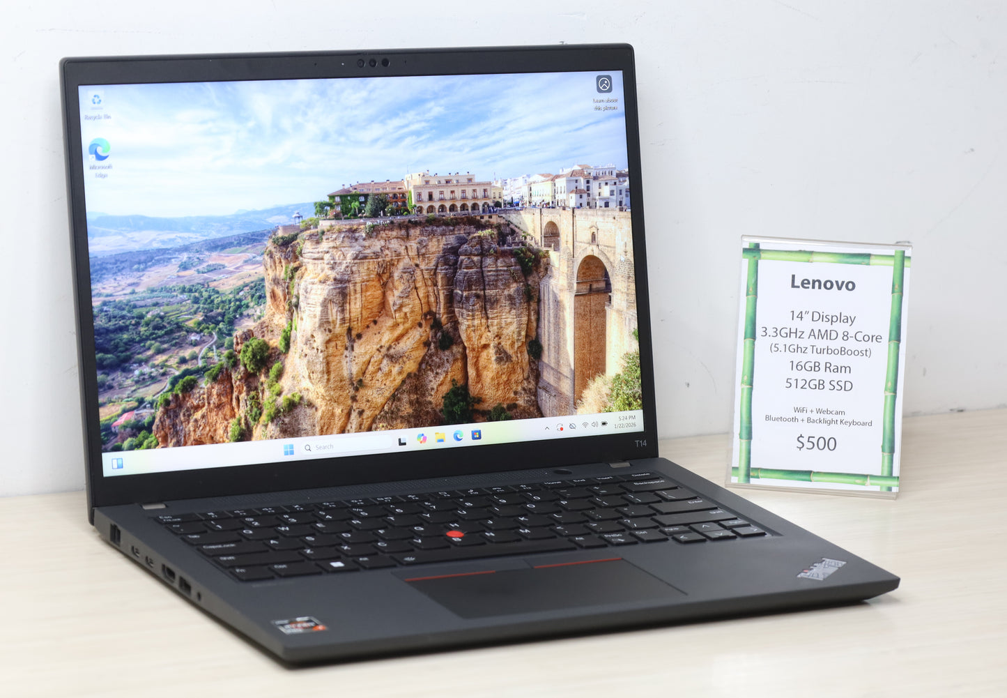 Lenovo Laptop - 14" Screen, 3.3 GHz AMD CPU, 16GB Ram, 512GB SSD