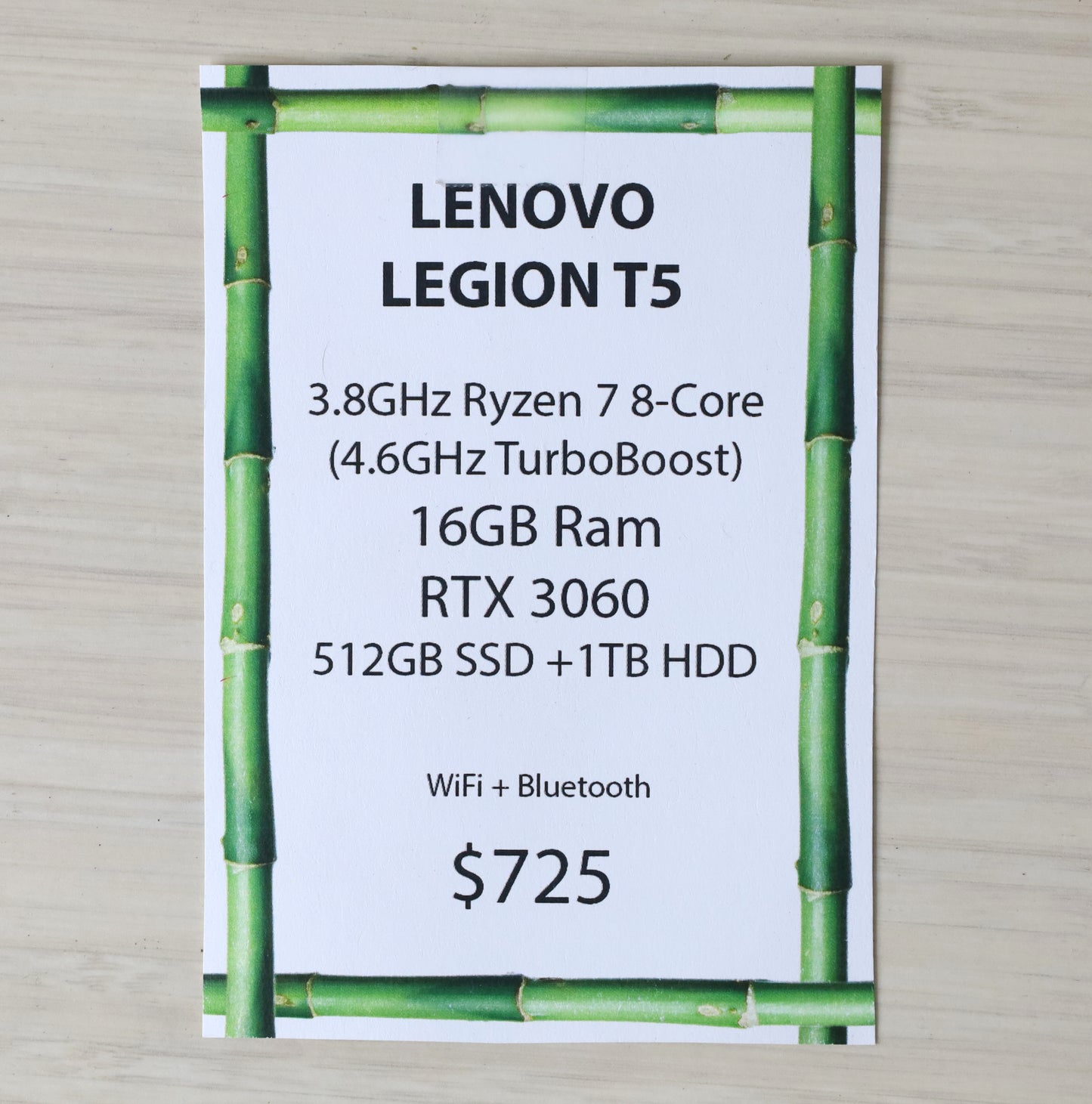 Lenovo Legion T5 - 3.8GHz Ryzen CPU, RTX 3060, 16GB Ram, 512GB SSD, 1TB