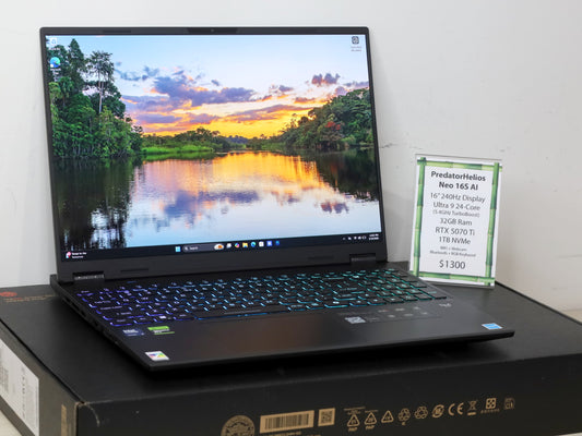 Predator Helios Laptop- - 16" 240Hz Display, Ultra 9 CPU, RTX 5070 Ti, 32GB Ram, 1TB NVMe