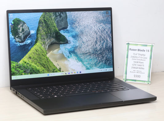 Razer Blade 15- 15.6" Screen, 2.6GHz i7, GTX 1660Ti, 16GB Ram, 256GB SSD